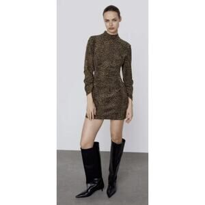 zara oversized sweater dress ZARA NEW RIBBED KNIT BELTED LONG DRESS TURTLENECK CREAM S,M,L